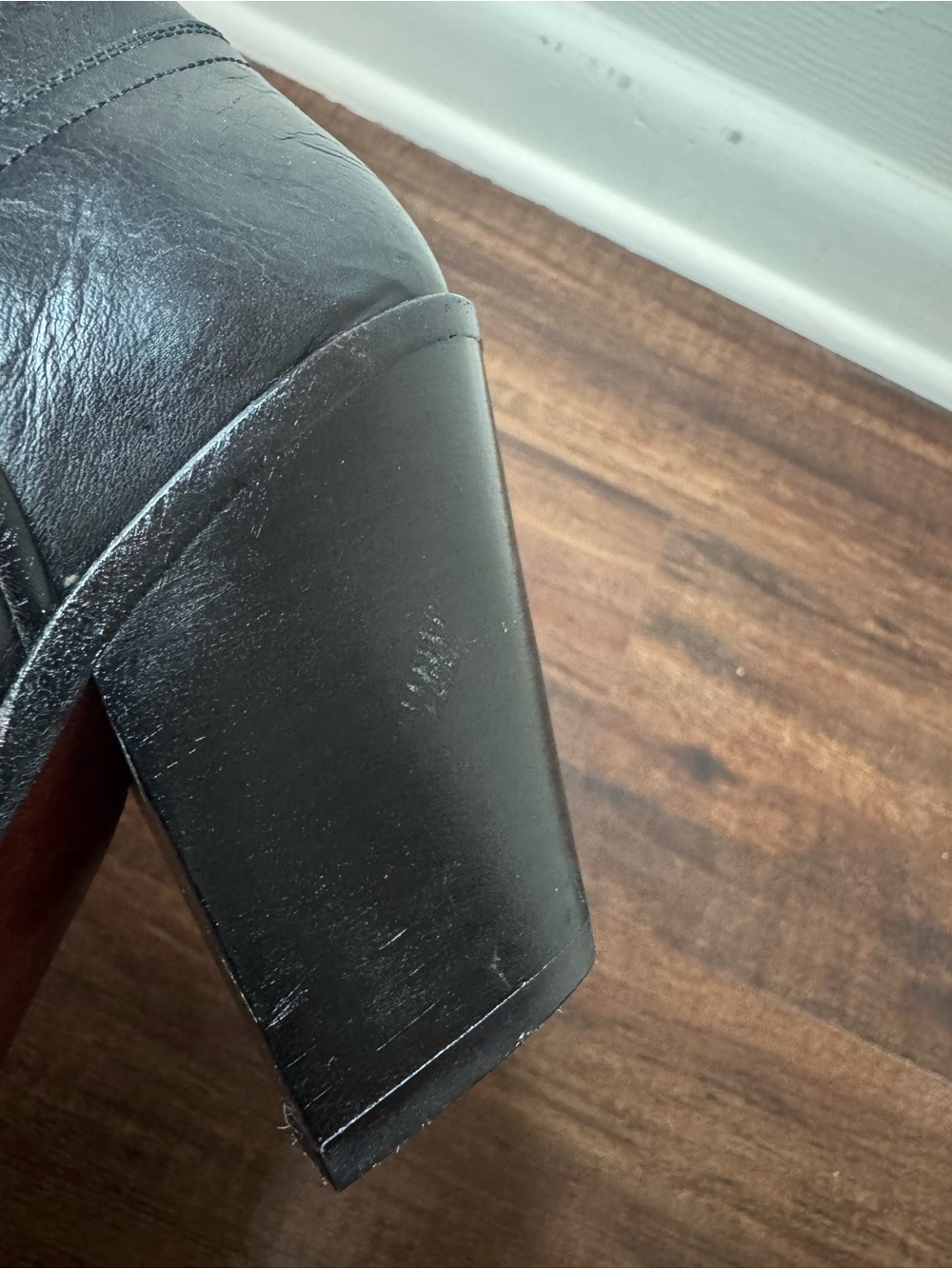 Polo Ralph Lauren Lowrey Black Leather Western Ankle Boots Size 8B - Picture 9 of 10
